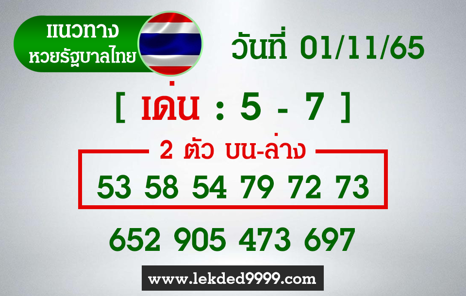 หวยรัฐไทย1-11-65