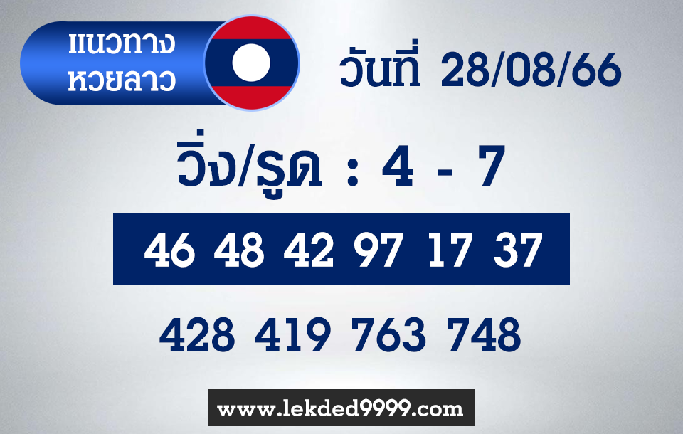 แนวทางหวยลาว 28-8-66