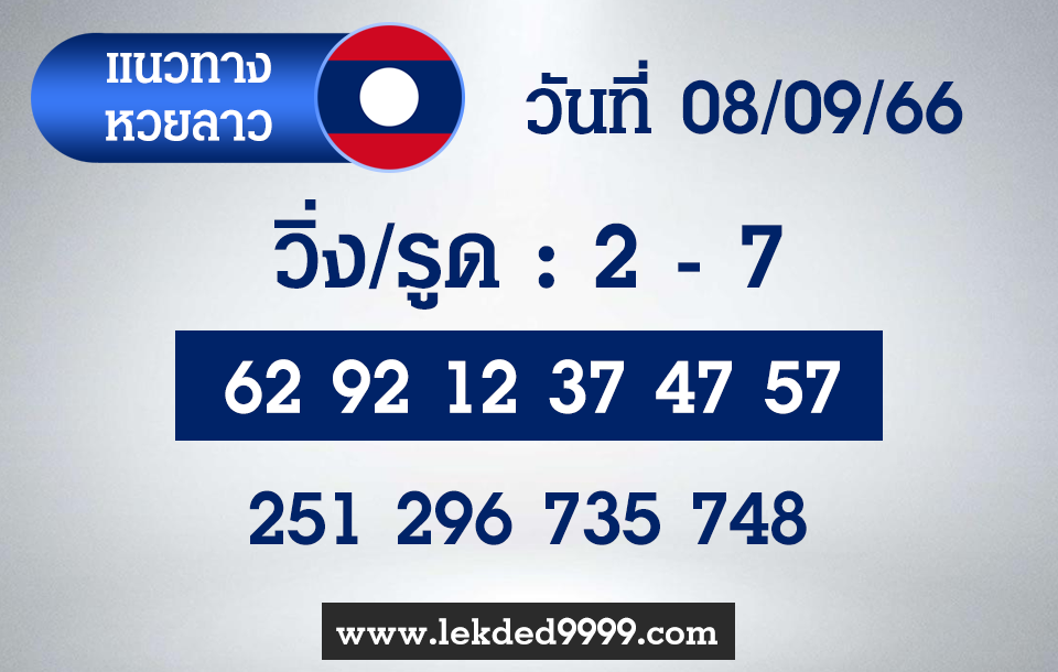 แนวทางหวยลาว 8-9-66